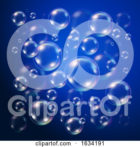 Transparent Bubbles over Dark Blue by Oligo
