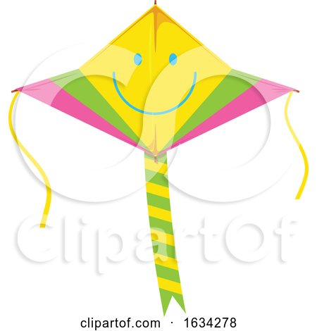 Colorful Smiley Face Kite by Vector Tradition SM
