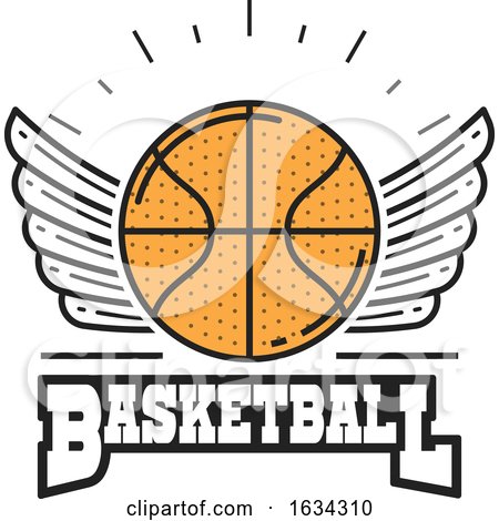 Winged Basketball Sports Design by Vector Tradition SM