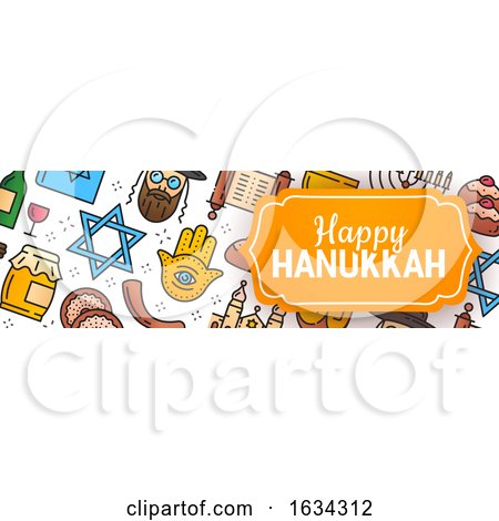 Hanukkah Holiday Website Banner by Vector Tradition SM