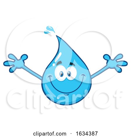 Water Drop Mascot Character Welcoming by Hit Toon