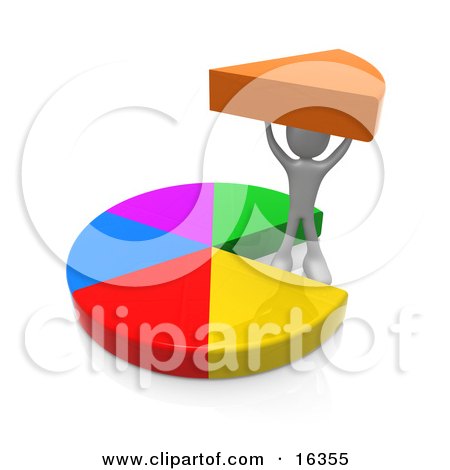 Person Proudly Holding Up Their Share Of A Pie Clipart Illustration Graphic by 3poD
