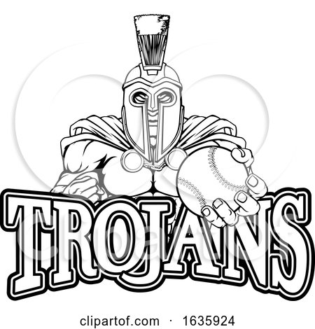 Spartan Trojan Baseball Sports Mascot by AtStockIllustration
