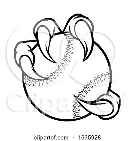 Eagle Bird Monster Claw Holding Baseball Ball by AtStockIllustration