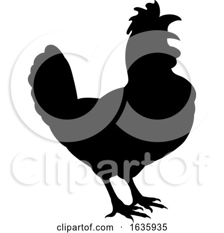 Chicken Rooster Farm Animal Silhouette by AtStockIllustration