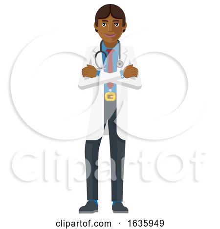Young Asian Medical Doctor Cartoon Character by AtStockIllustration