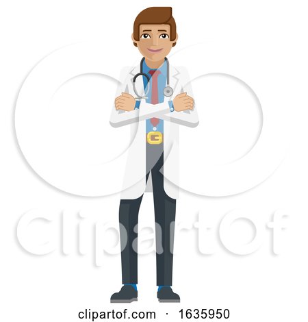 Young Medical Doctor Cartoon Mascot by AtStockIllustration