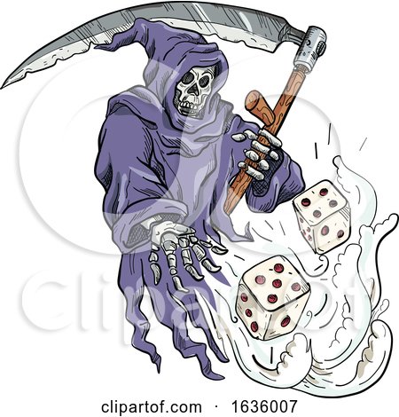 Grim Reaper Rolling Dice by patrimonio