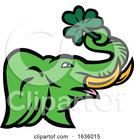 Green Elephant Shamrock Icon by patrimonio