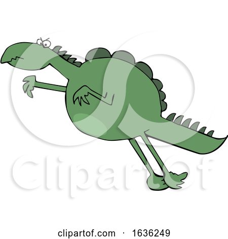 Cartoon Leaping Dinosaur by djart