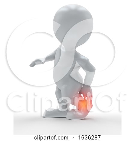 3D Figure Holding His Ankle in Pain by KJ Pargeter