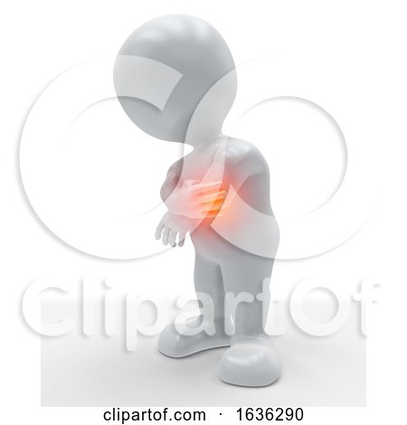 3D Figure Holding His Elbow in Pain by KJ Pargeter