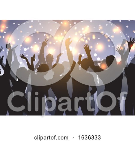Party Crowd on Bokeh Lights Background by KJ Pargeter