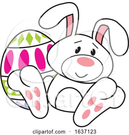 White Easter Bunny with an Egg by Johnny Sajem