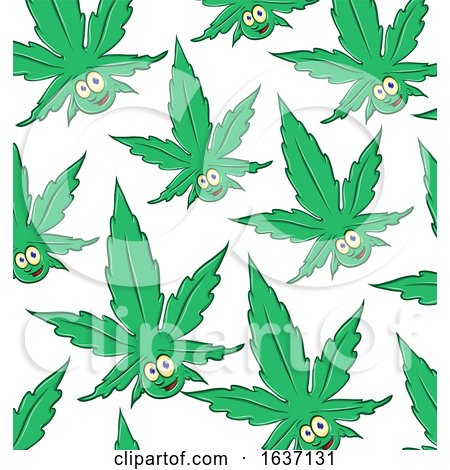 Cannabis Pot Leaf Mascot Pattern by Domenico Condello