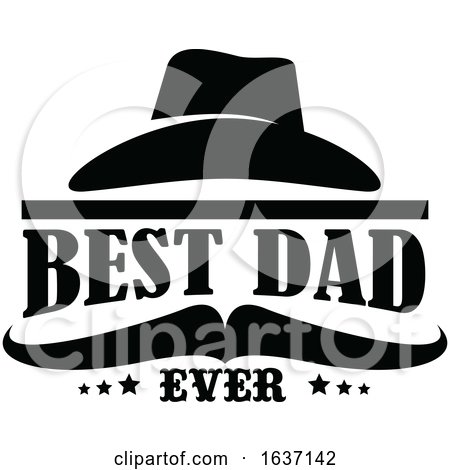 Black and White Best Dad Ever Fathers Day Design by Vector Tradition SM