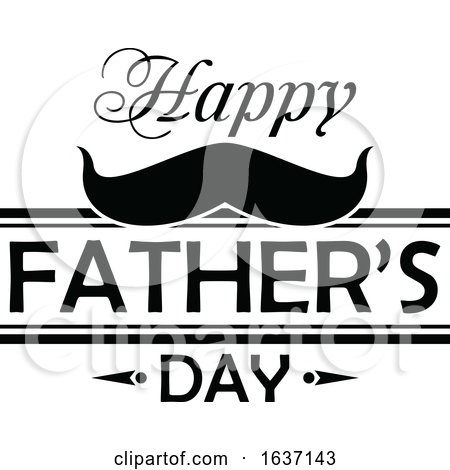 Black and White Happy Fathers Day Design by Vector Tradition SM