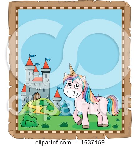 Border of a Unicorn and Castle by visekart