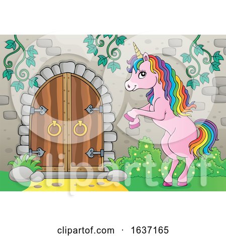 Unicorn by a Castle Door by visekart