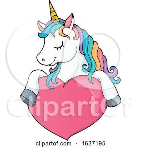 Cute Unicorn and Heart by visekart