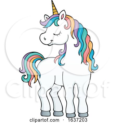 Cute Unicorn with Rainbow Hair by visekart