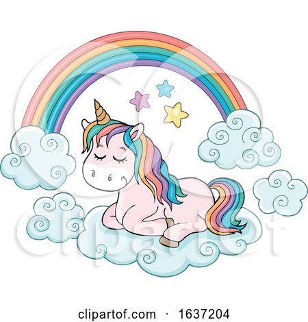 Cute Unicorn and Rainbow by visekart