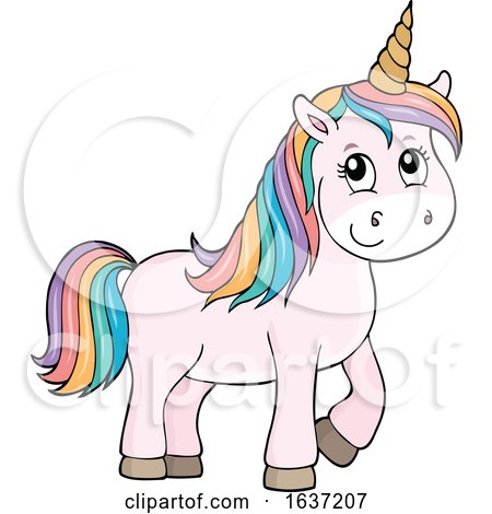 Cute Unicorn with Rainbow Hair by visekart