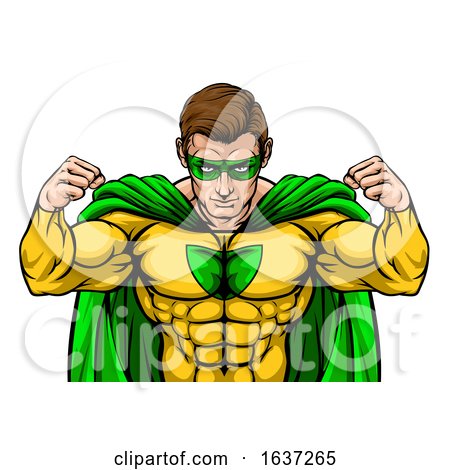 Superhero Cartoon Character by AtStockIllustration