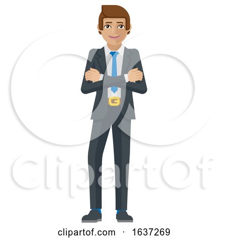 Business Man Cartoon Character Mascot by AtStockIllustration