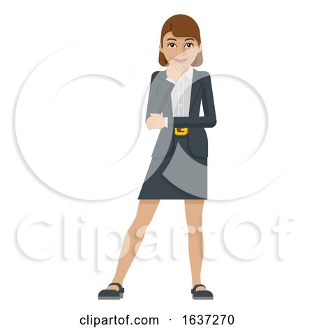 Business Woman Thinking Mascot Concept by AtStockIllustration