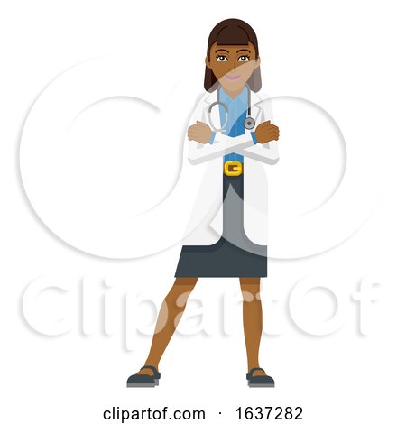 Young Woman Medical Doctor Cartoon Mascot by AtStockIllustration