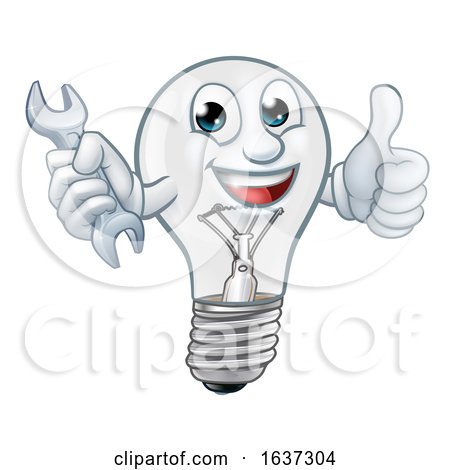 Light Bulb Cartoon Character Lightbulb Mascot by AtStockIllustration