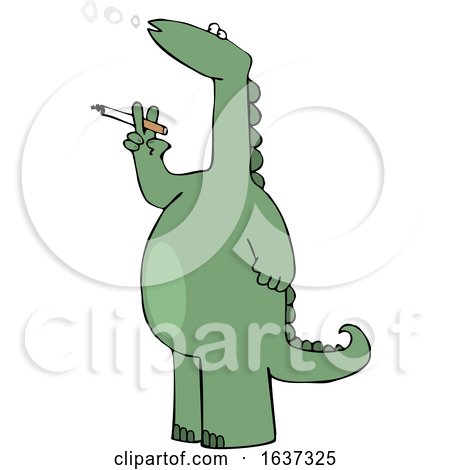 Cartoon Dinosaur Smoking a Cigarette by djart