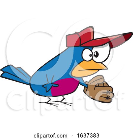 Cartoon Baseball Bird by toonaday