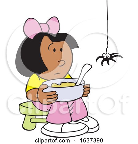 Black Little Miss Muffet and Spider by Johnny Sajem