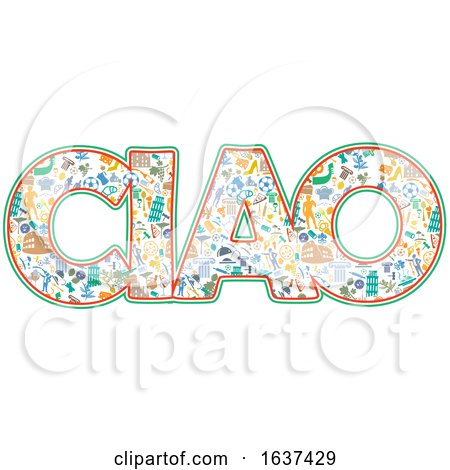 The Word Ciao with Italian Icons by Domenico Condello