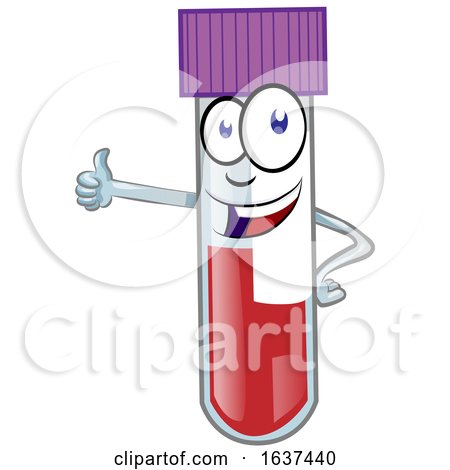 Cartoon Test Tube Mascot with Blood by Domenico Condello