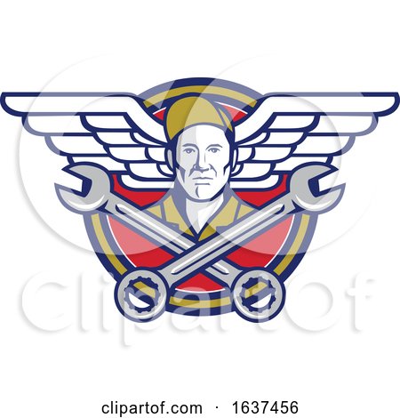 Crew Chief Crossed Wrench Army Wings Icon by patrimonio