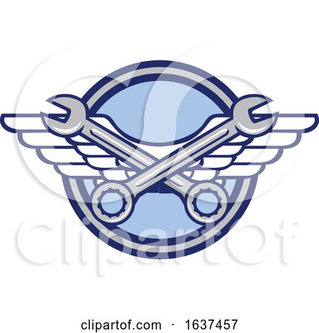 Crossed Spanner Air Force Wings Icon by patrimonio