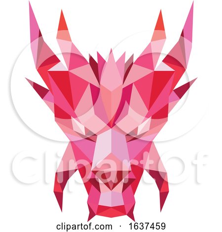 Dragon Head Front Low Polygon Style by patrimonio