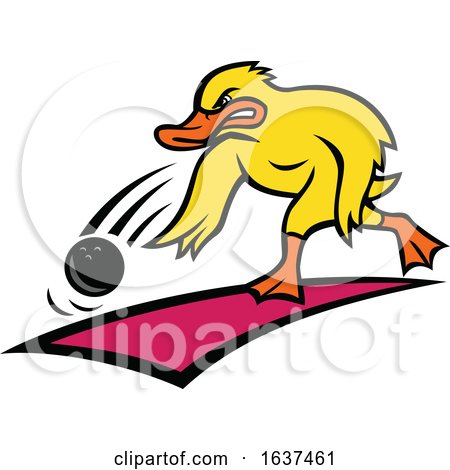 Duck Bowler Bowling Ball Mascot Cartoon by patrimonio