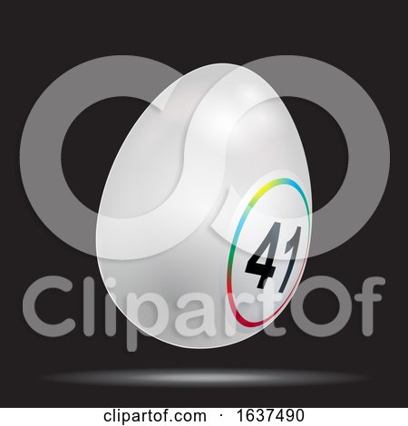 White 3D Easter Bingo Lottery Egg on Black by elaineitalia
