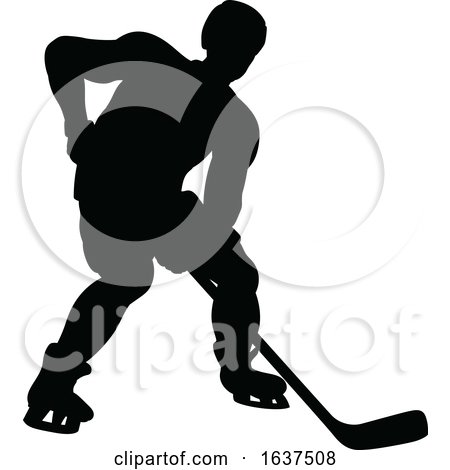 Hockey Sports Player Silhouettes by AtStockIllustration