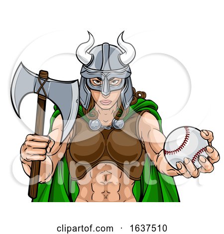 Viking Female Gladiator Baseball Warrior Woman by AtStockIllustration