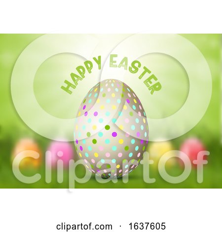 Easter Egg on Defocussed Background by KJ Pargeter