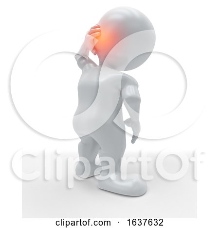 3D Figure Holding His Head in Pain by KJ Pargeter