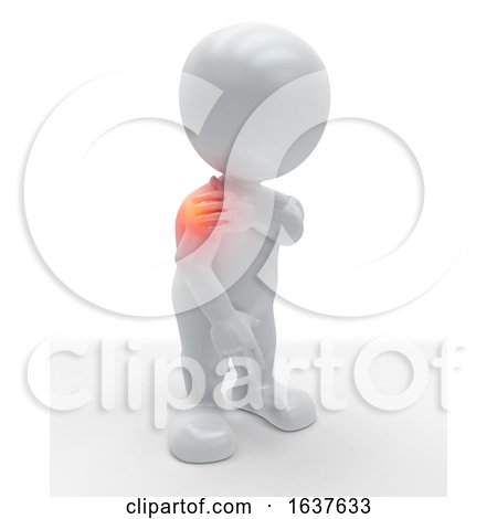 3D Figure Holding His Shoulder in Pain by KJ Pargeter