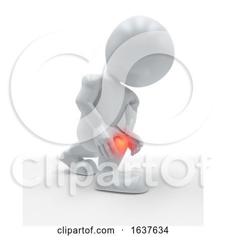 3D Figure with Knee Highlighted in Pain by KJ Pargeter