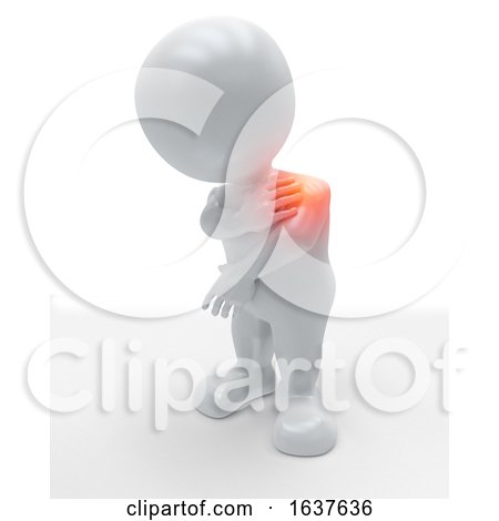 3D Figure Holding His Shoulder in Pain by KJ Pargeter