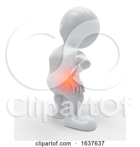 3D Figure Holding His Hip in Pain by KJ Pargeter